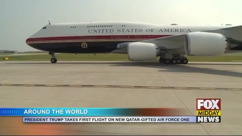 President Trump Takes First Flight On New Air Force One