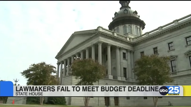 SC lawmakers fail to meet budget deadline