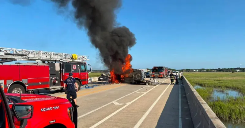 Teenager cited after fiery crash on IOP Connector that left multiple people injured