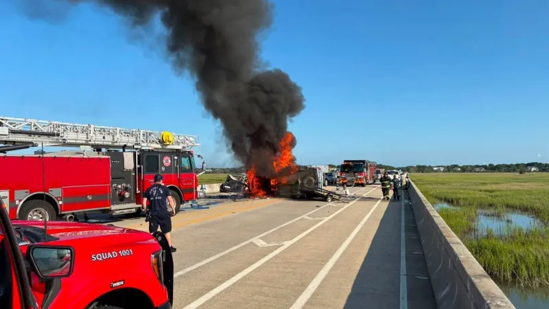 16-year-old cited for fiery crash on Isle of Palms Connector