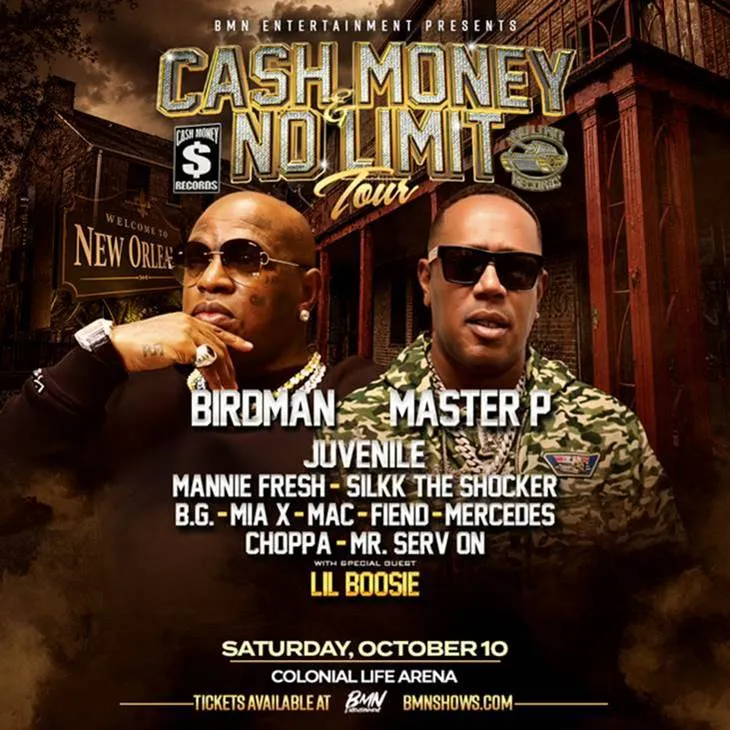 Cash Money, No Limit unite for tour, stop to be made in Columbia