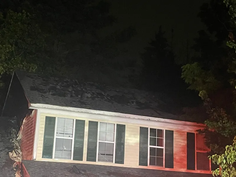Lightning strike causes house fire on Hunters Pond Drive Monday night