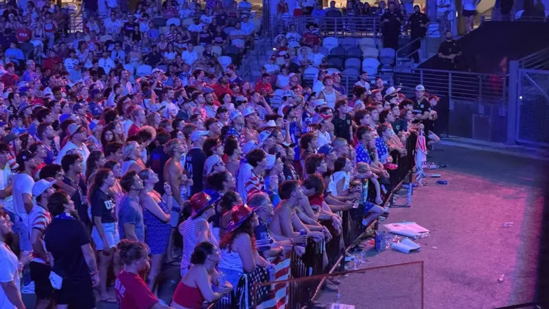 Sold-out watch party floods Credit One Stadium with chants of 'USA' against Belgium