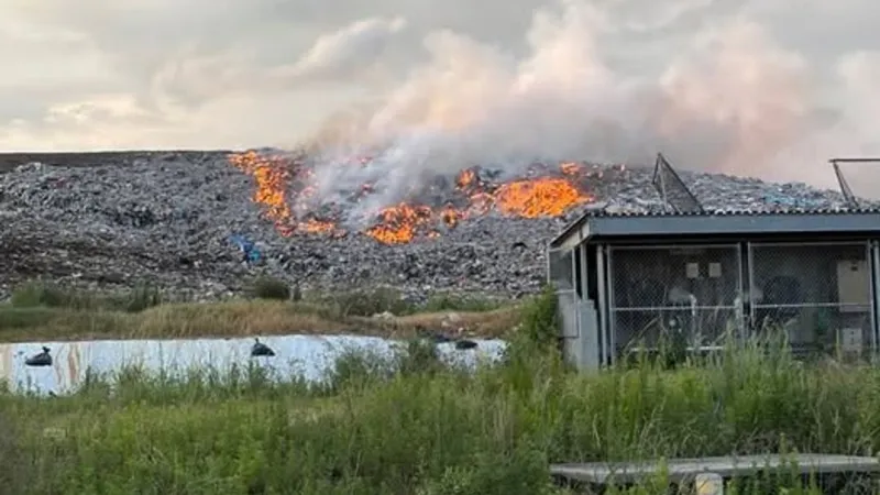 Bees Ferry Dump blaze contained after hours-long fight amid heat, smoke and stench