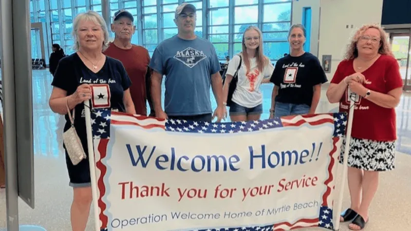 Air Force captain receives warm welcome home after travel delays