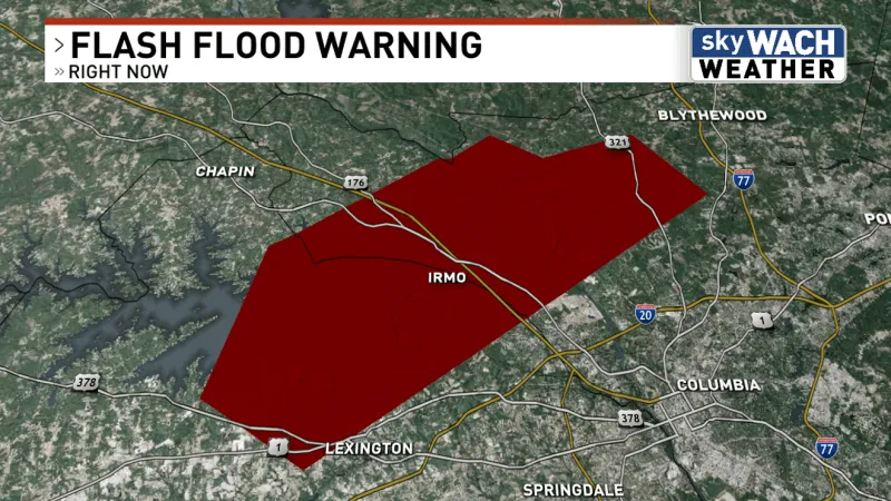 Flash Flood Warning issued for Lexington, Richland counties