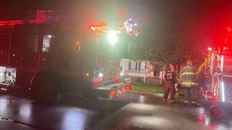 House fire caused by lightning strike