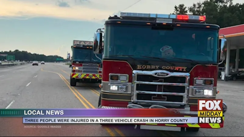 Three People Injured In Three-Vehicle Crash