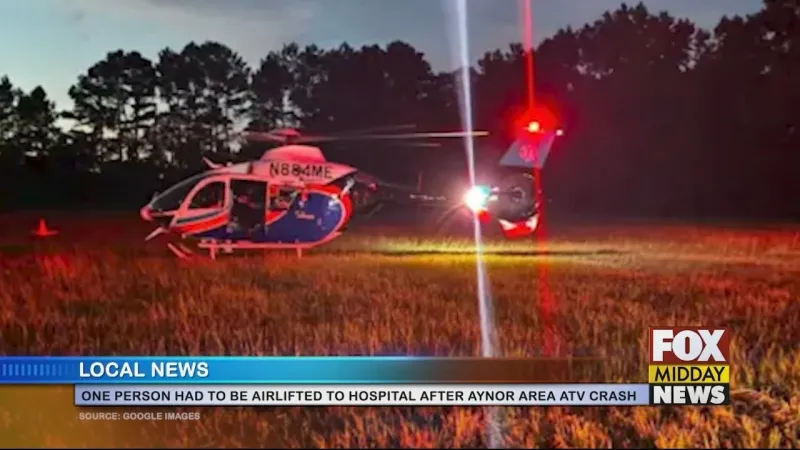 One Person Airlifted To Hospital Following ATV Crash