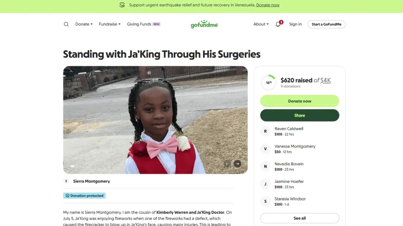 GoFundMe launched for boy injured in firework accident