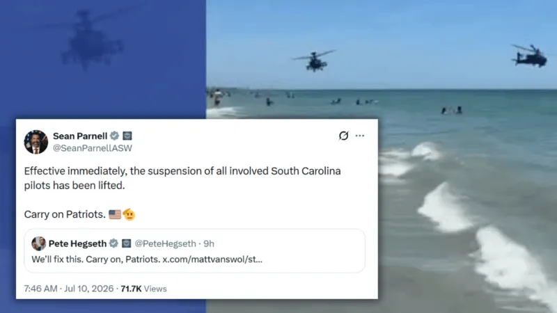 Suspension lifted for South Carolina Army National Guard Apache pilots