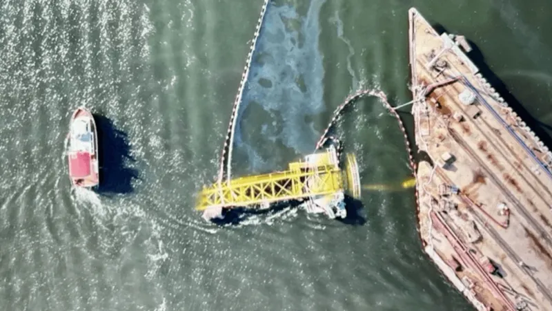 Coast Guard establishes safety zone after large crane collapses into Cooper River