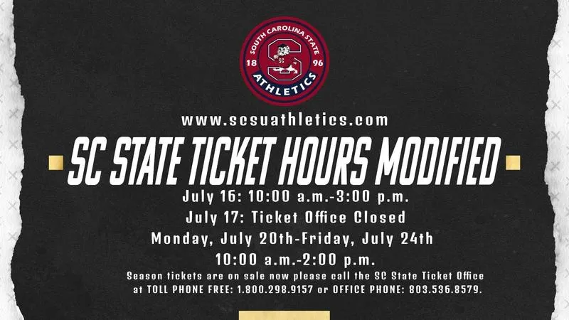 SC State Ticket Office Modifies Summer Operating Hours
