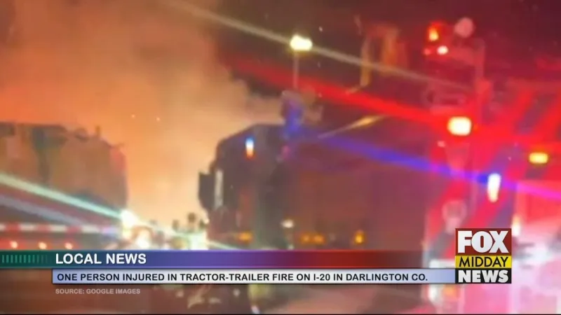 One Person Injured After Tractor-Trailer Fire On I-20