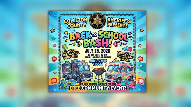 Colleton County Sheriff hosts free Back to School Bash with cookout, supplies and games