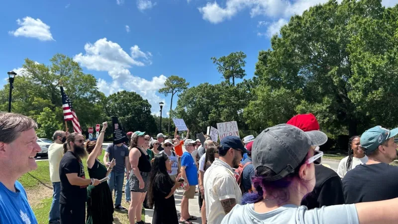 Protesters rally in Park Circle against recent ICE enforcement actions