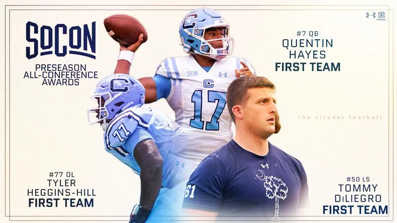 Hayes, Heggins-Hill, DiLiegro Notch Preseason All-SoCon Recognition
