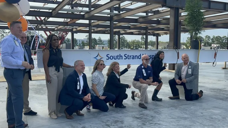 Final beam raised at South Strand Hospital site beside medical center ER