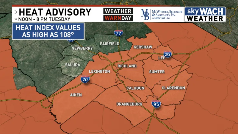 Weather Warn Day: Dangerous heat possible Tuesday afternoon