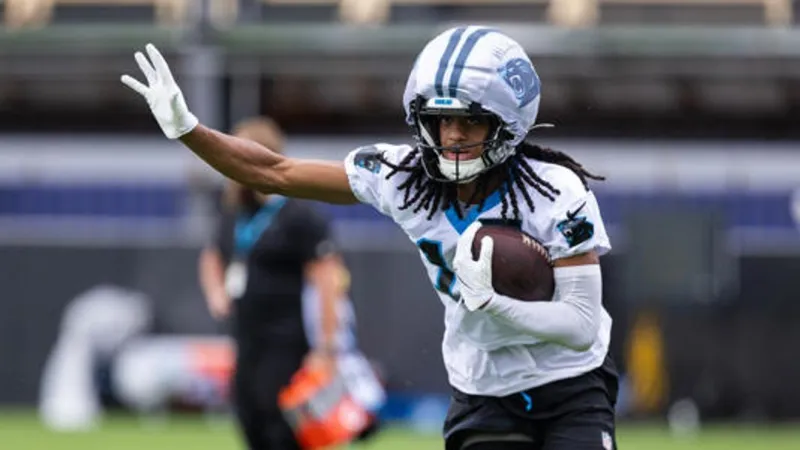 Panthers rookie third-round pick WR Chris Brazzell III carted off field with knee injury