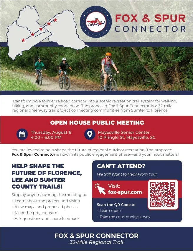 Mayesville to host open house for Fox & Spur Connector Trail Project on Aug. 6