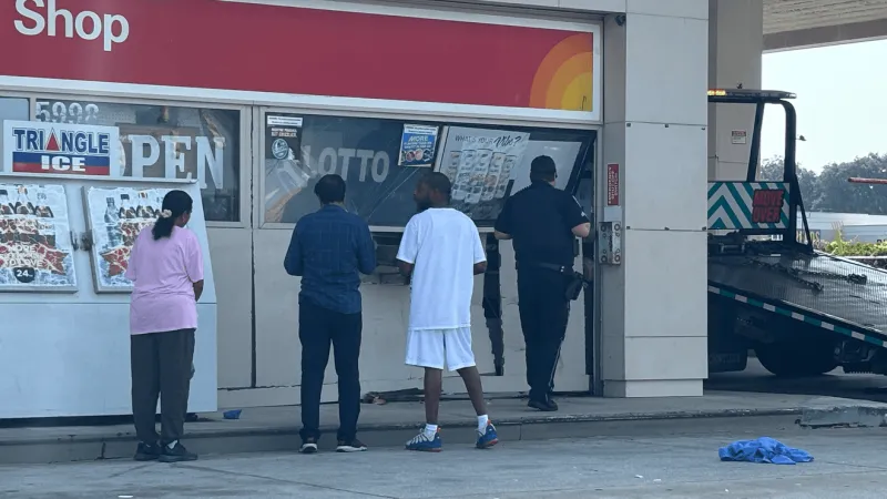 Vehicle hits Exxon gas station on Rivers Avenue; injuries reported as police investigate