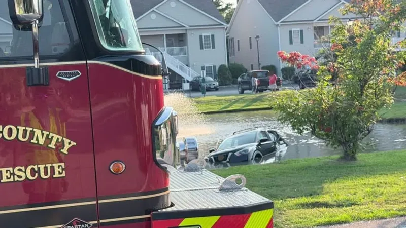 Crash sends vehicle into pond, blocking lanes on Bay Road in Burgess area