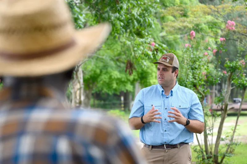 Clarendon native, ag. commissioner candidate Simpson talks with farmers about next generation of agriculture
