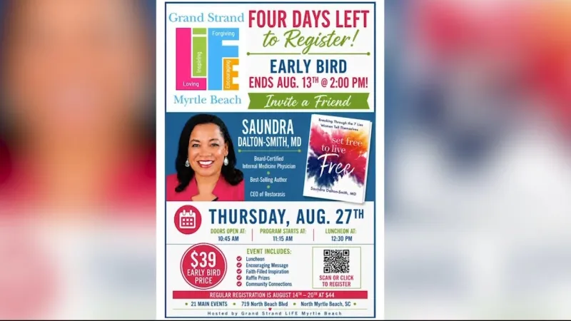 Grand Strand Life Hosting Event with Dr. Saundra Dalton-Smith