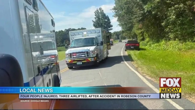 Four People Injured, Three Airlifted Following Robeson Co. Crash