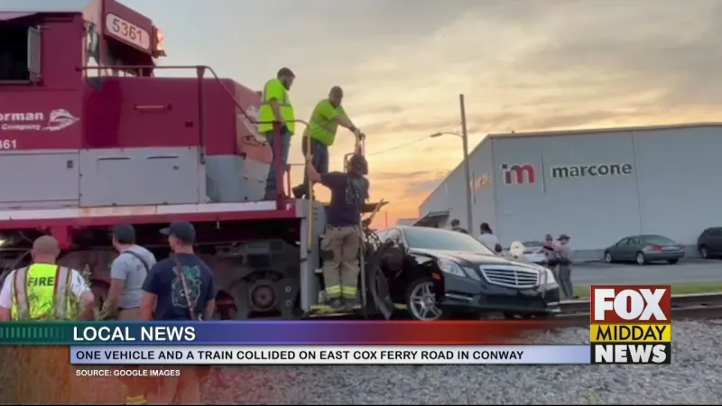 Train And Car Collide During Crash In Conway
