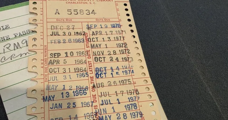47 years late, this library book was finally returned to Charleston County