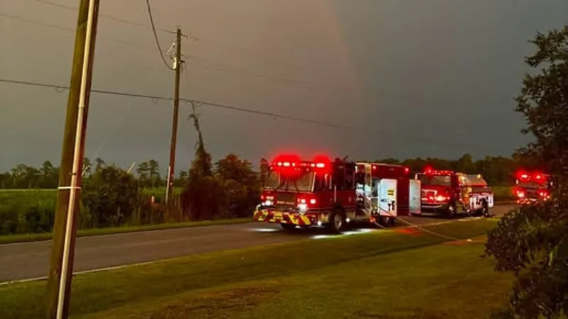 Lightning strike sparks house fire on Pee Dee Road North in Galivants Ferry