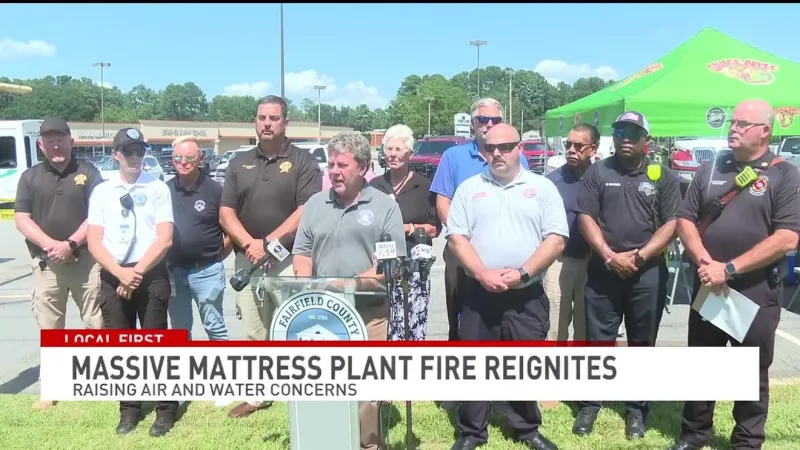 Winnsboro mattress plant fire scatters debris, sparks air and water monitoring concerns