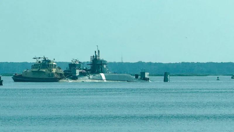 Decommissioned submarine USS Daniel Webster gets final tow past Sullivan's Island Tuesday