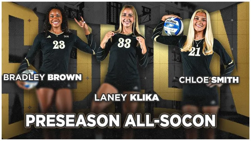 Volleyball Picked Second in SoCon Preseason Poll; Three Terriers Honored
