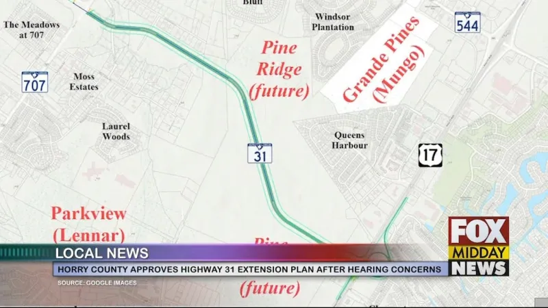 Horry County Council Approves Plans To Extend Hwy 31