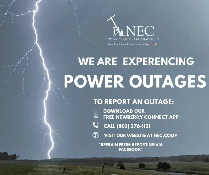 Newberry County residents reporting outages after severe thunderstorm