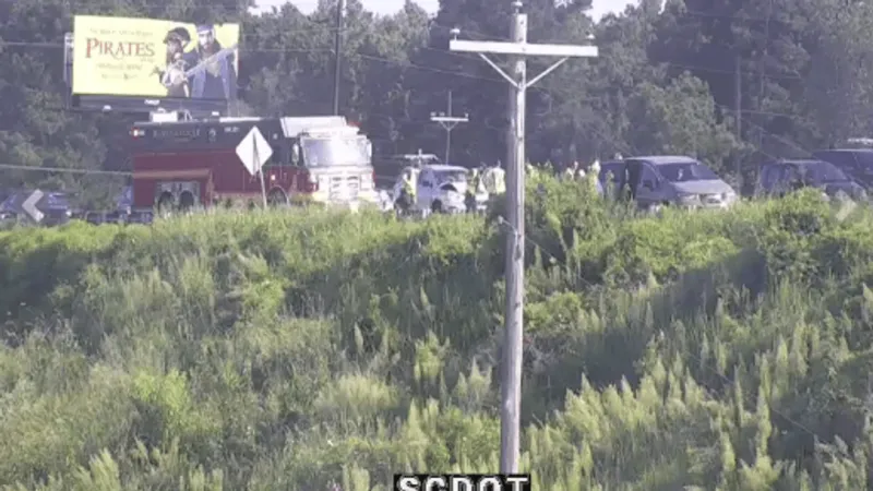 Wreck on Hwy 501 bridge, right lane closed