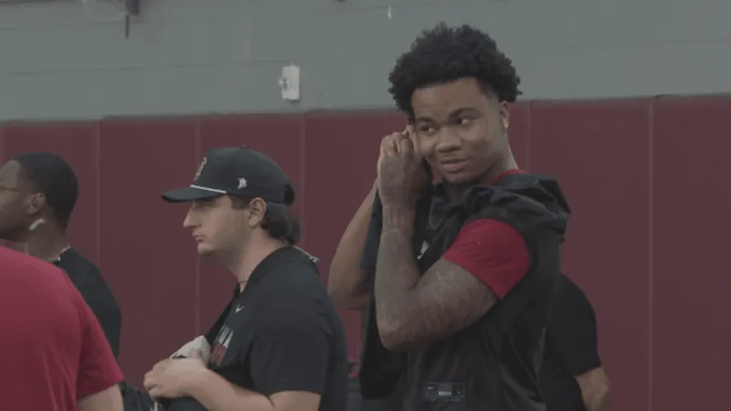 Dylan Stewart sidelined for day one of football preseason camp