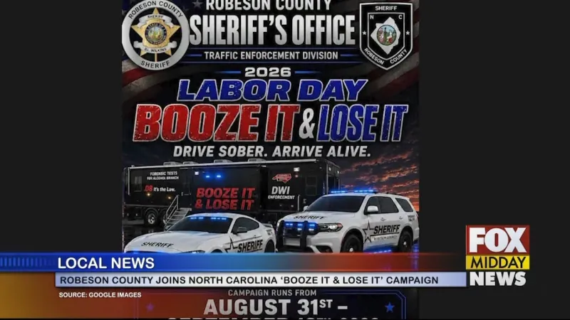 Robeson Co. Joins N.C. 'Booze It & Lose It' Campaign