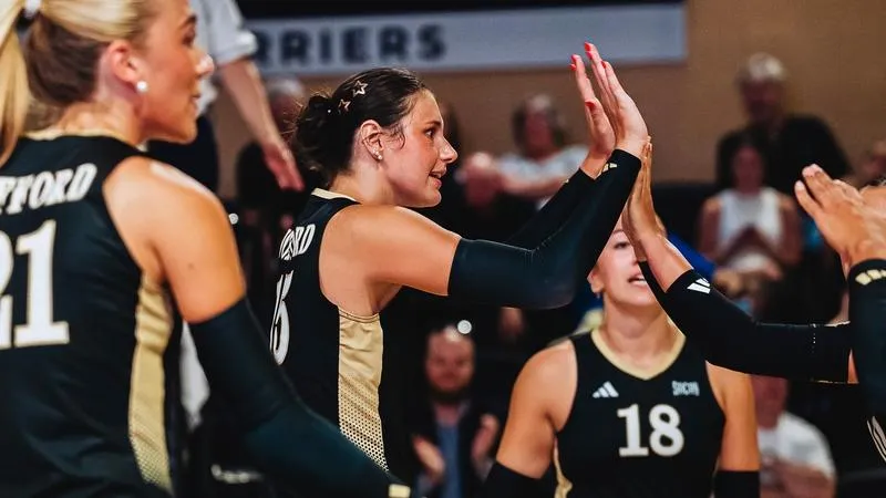 Volleyball Defeats Presbyterian 3-1 in Home Opener
