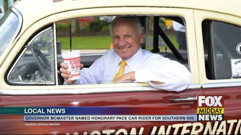 S.C. Gov. McMaster Honorary Pace Car Rider For Cookout Southern 500