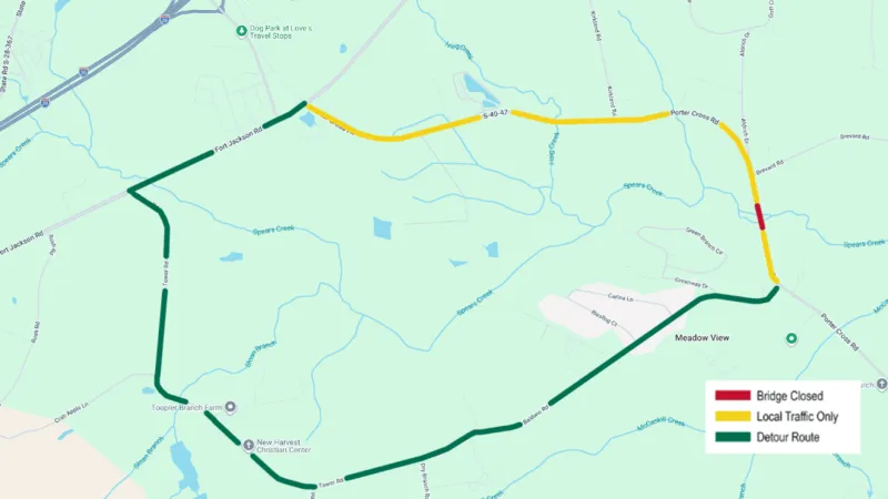 SCDOT to close bridge for repairs in Kershaw County