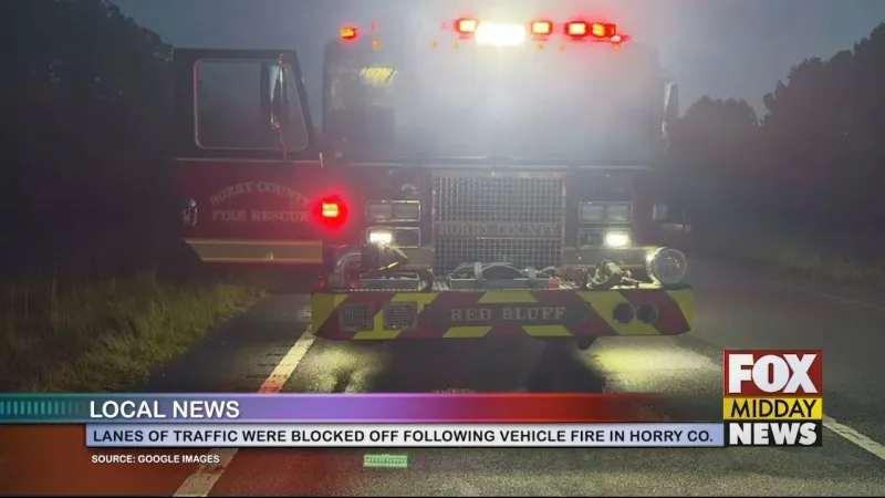 Vehicle Fire In Horry County Blocks Lanes Of Traffic