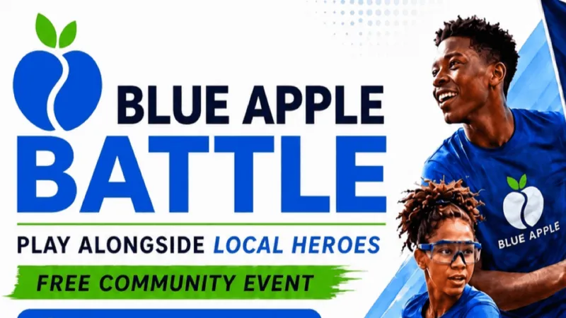 Let the games begin! Blue Apple Battle mixes play and prevention