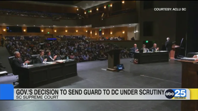 Justices to determine if McMaster exceeded authority when sending SC National Guard troops to D.C.
