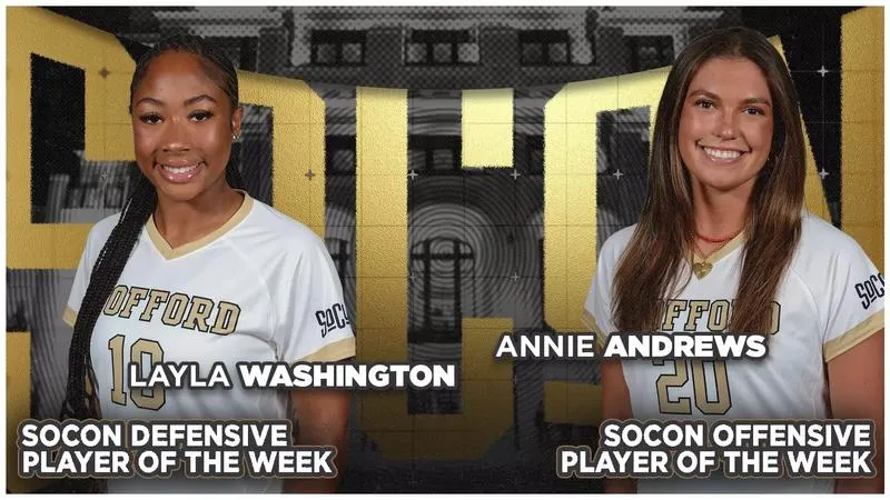 Andrews and Washington Earn SoCon Player of the Week Honors