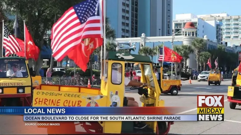 Ocean Blvd To Close For South Atlantic Shrine Association Parade