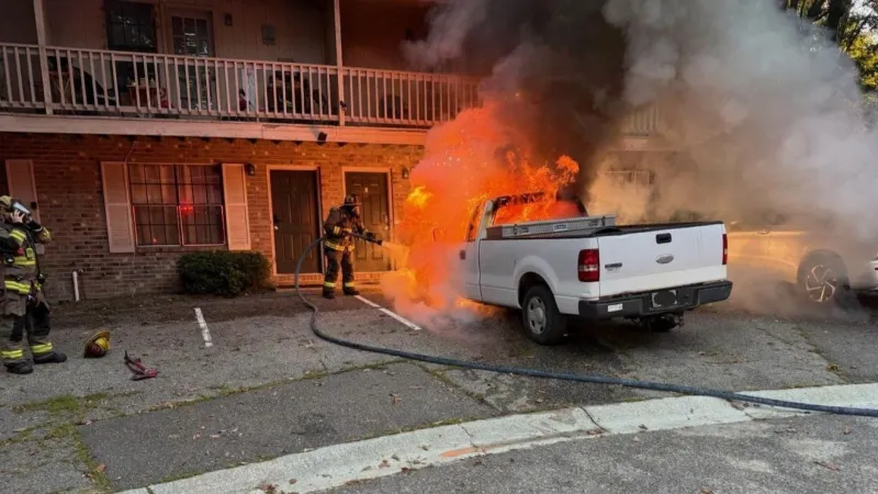 Crews extinguish vehicle fire threatening multifamily residence in Dorchester County